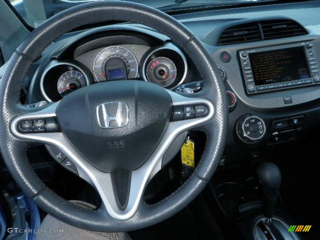 2009 Honda Fit Sport Sport Black Steering Wheel Photo #39824330