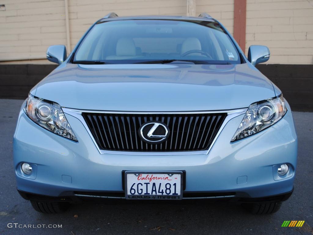 2010 RX 350 AWD - Cerulean Blue Metallic / Light Gray/Espresso Birds-Eye Maple photo #2