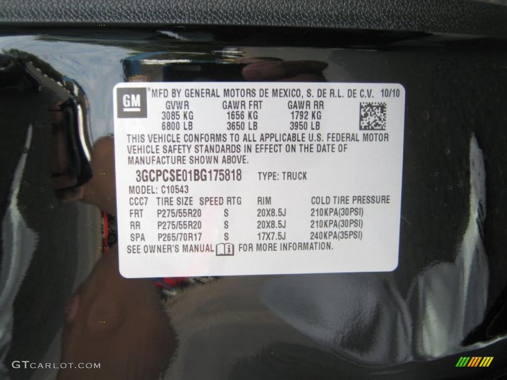 2011 Chevrolet Silverado 1500 LT Crew Cab Info Tag Photo #39830911