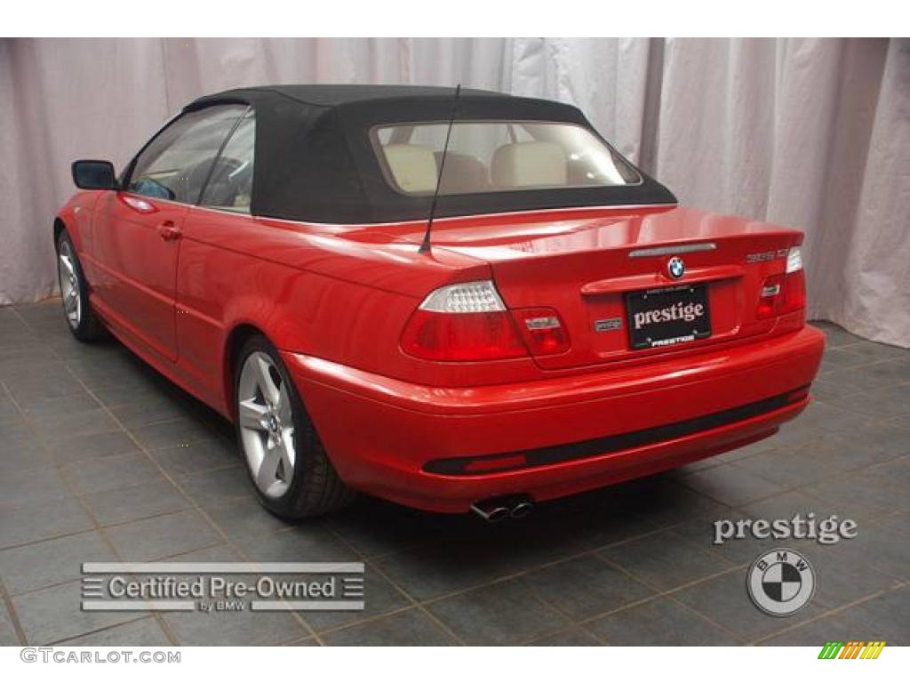 2006 3 Series 325i Convertible - Electric Red / Beige photo #3