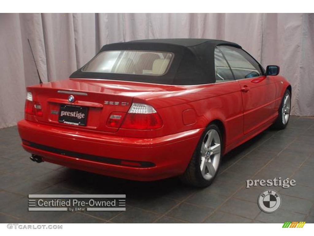 2006 3 Series 325i Convertible - Electric Red / Beige photo #5