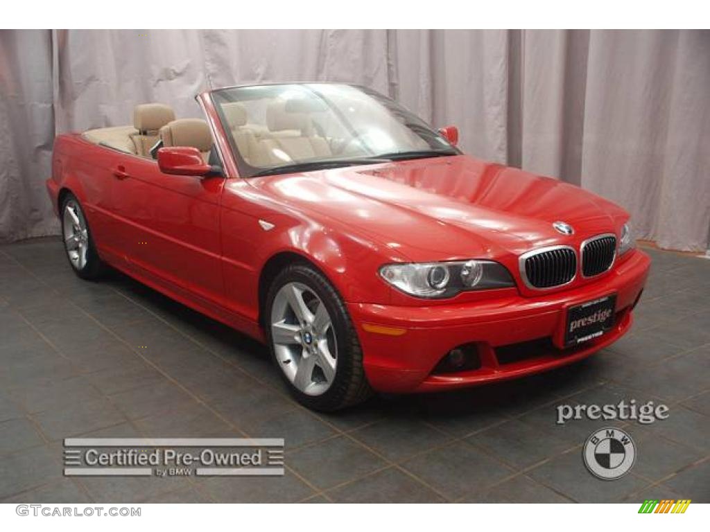 2006 3 Series 325i Convertible - Electric Red / Beige photo #7