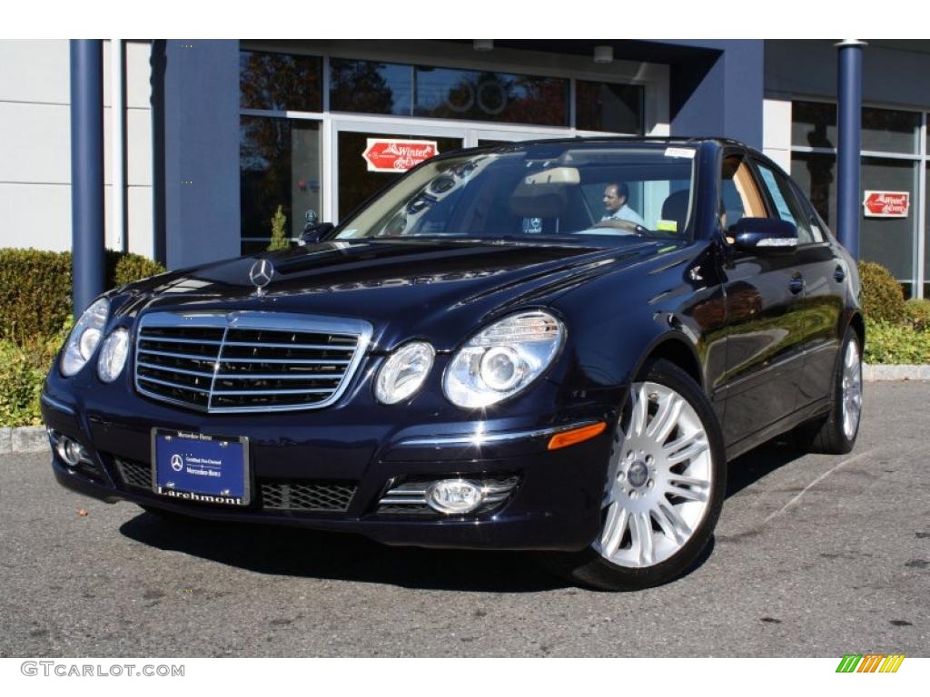 2008 E 350 4Matic Sedan - Capri Blue Metallic / Cashmere photo #1