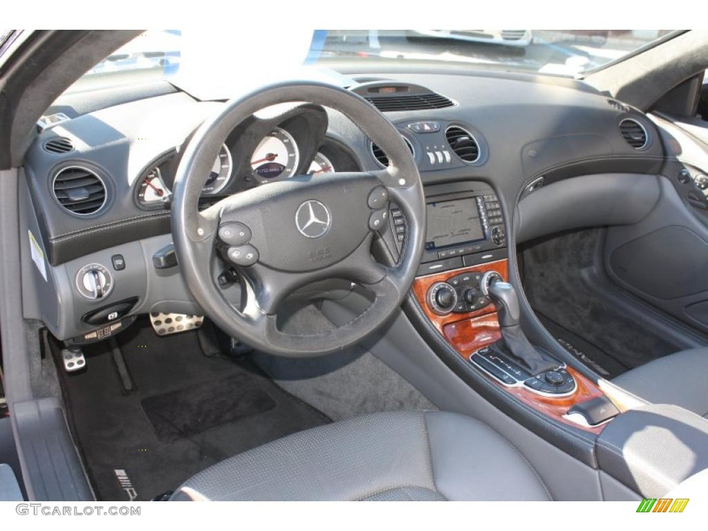 Charcoal Interior 2006 Mercedes-Benz SL 55 AMG Roadster Photo #39838681
