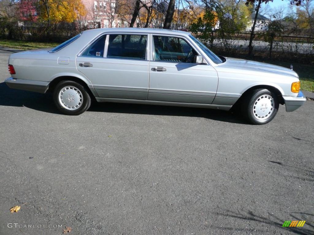 1990 S Class 420 SEL Sedan - Silver Metallic / Blue photo #3