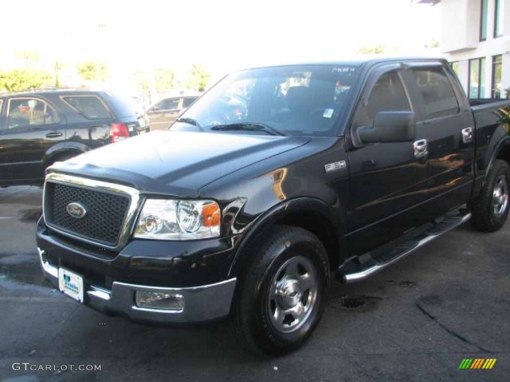 2005 F150 Lariat SuperCrew - Black / Black photo #6