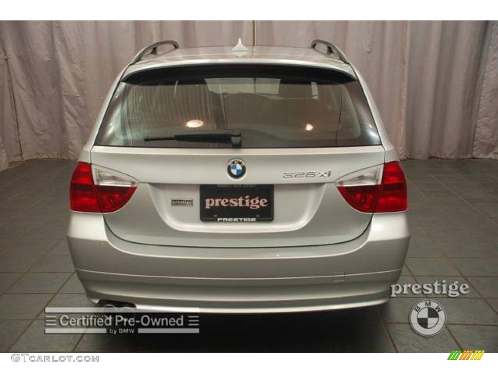 2008 3 Series 328xi Wagon - Titanium Silver Metallic / Black photo #2