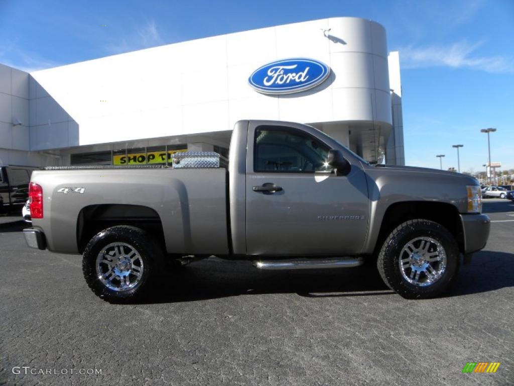 2008 Silverado 1500 LS Regular Cab 4x4 - Graystone Metallic / Dark Titanium photo #2