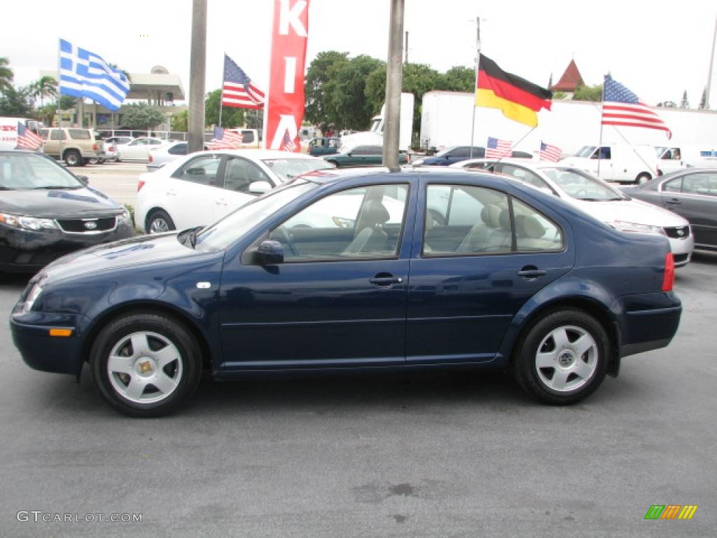 2001 Jetta GLS 1.8T Sedan - Galactic Blue / Beige photo #6