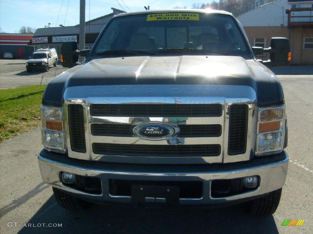 2008 F350 Super Duty Lariat Crew Cab 4x4 - Black / Camel photo #8