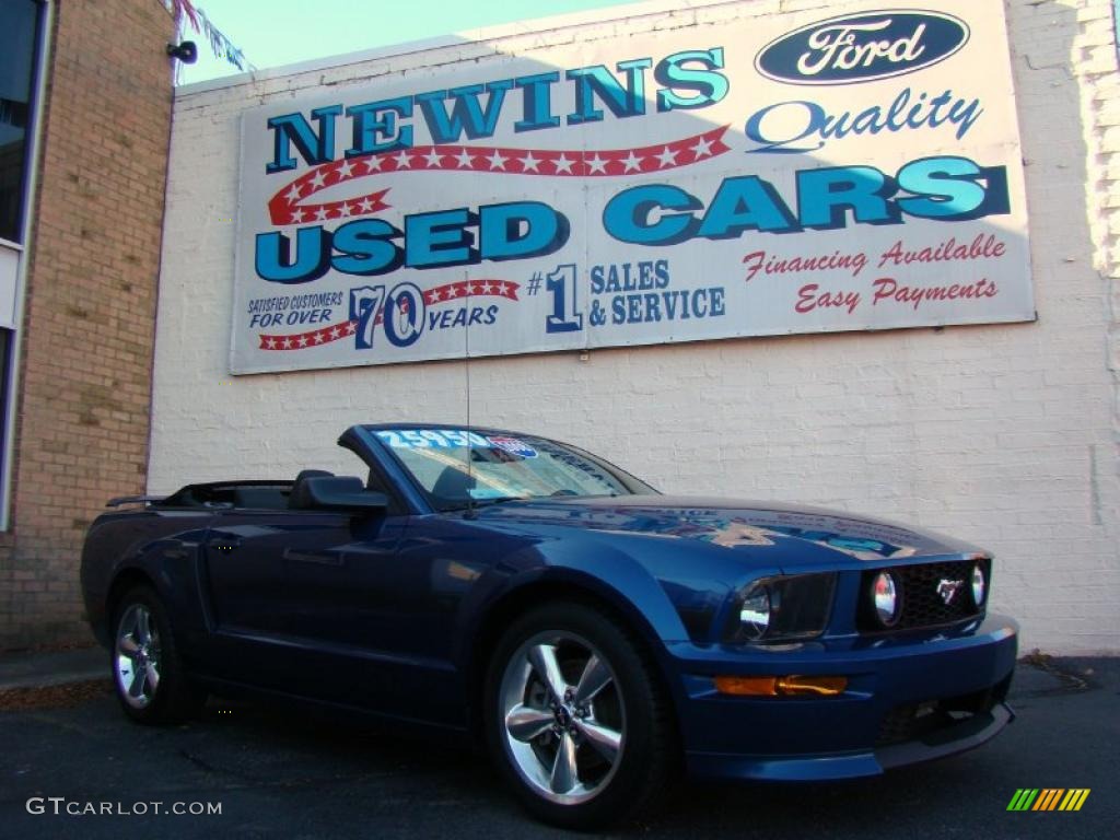 2008 Mustang GT/CS California Special Convertible - Vista Blue Metallic / Charcoal Black/Dove photo #1