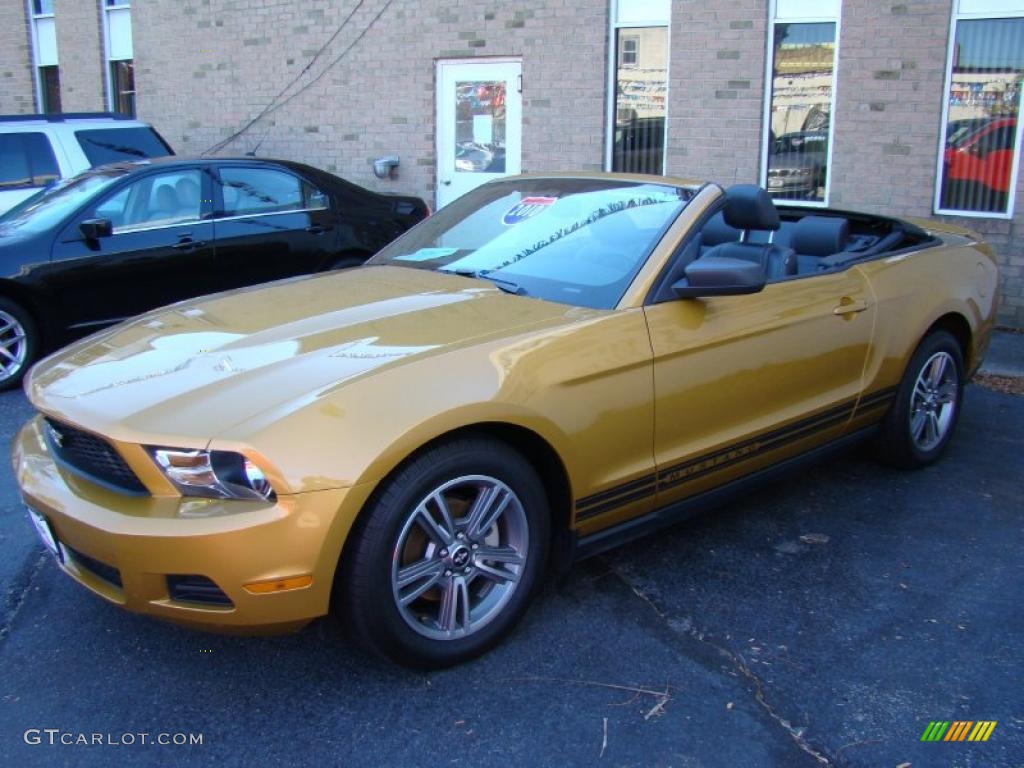 Sunset Gold Metallic 2010 Ford Mustang V6 Premium Convertible Exterior Photo #39863595