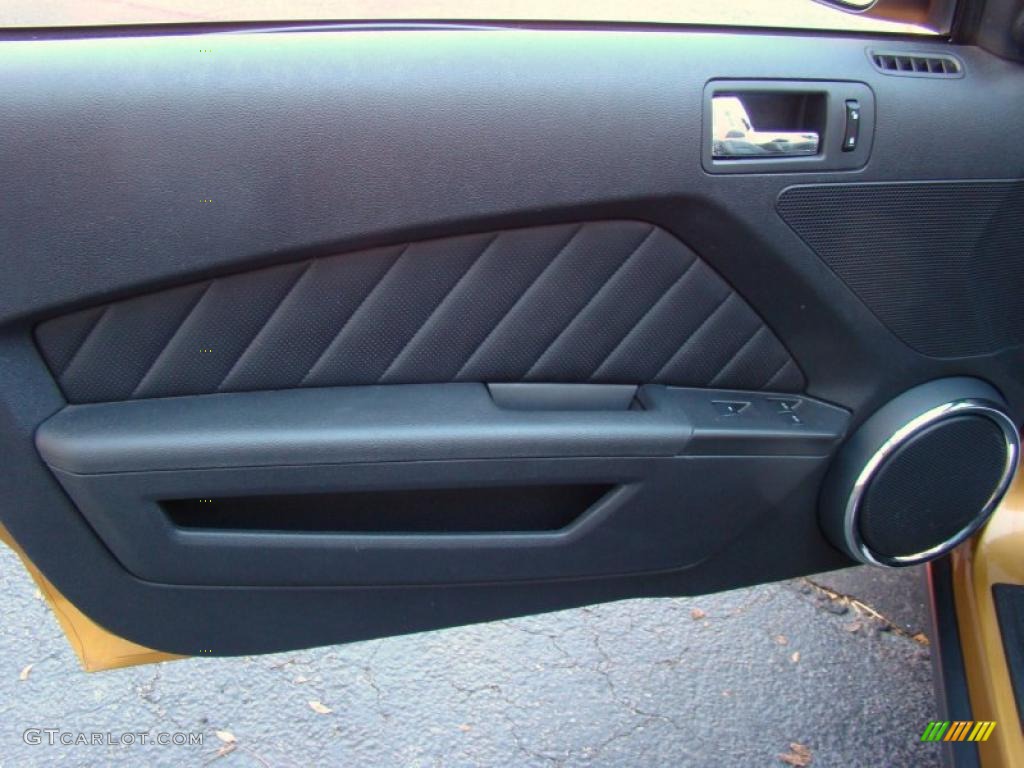 2010 Ford Mustang V6 Premium Convertible Charcoal Black Door Panel Photo #39863659