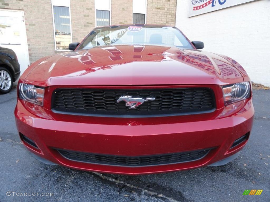 2010 Mustang V6 Premium Convertible - Red Candy Metallic / Charcoal Black photo #2