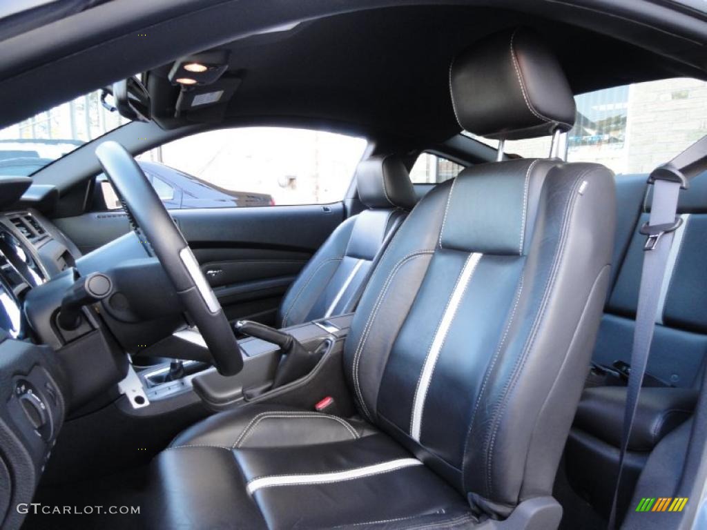 Charcoal Black/White Interior 2010 Ford Mustang GT Premium Coupe Photo #39865387