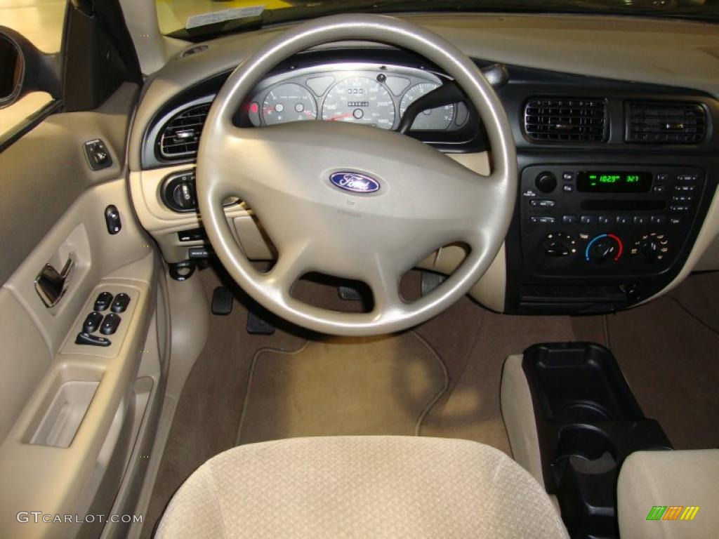 2001 Ford Taurus LX Medium Parchment Steering Wheel Photo #39865727