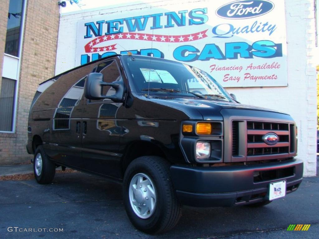 2008 E Series Van E350 Super Duty Cargo - Black / Medium Flint photo #1