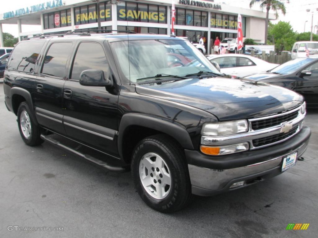 2003 Suburban 1500 LT 4x4 - Black / Tan/Neutral photo #1