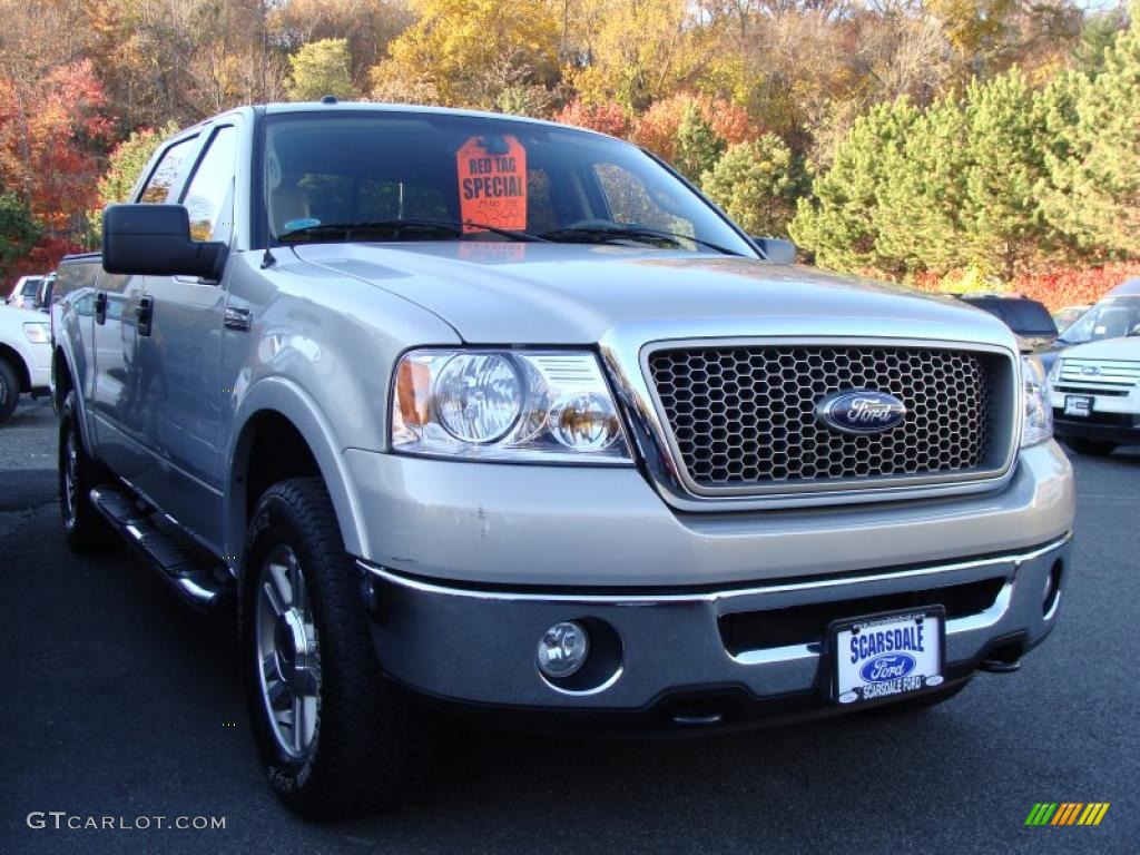 2006 F150 Lariat SuperCrew 4x4 - Smokestone Metallic / Tan photo #3