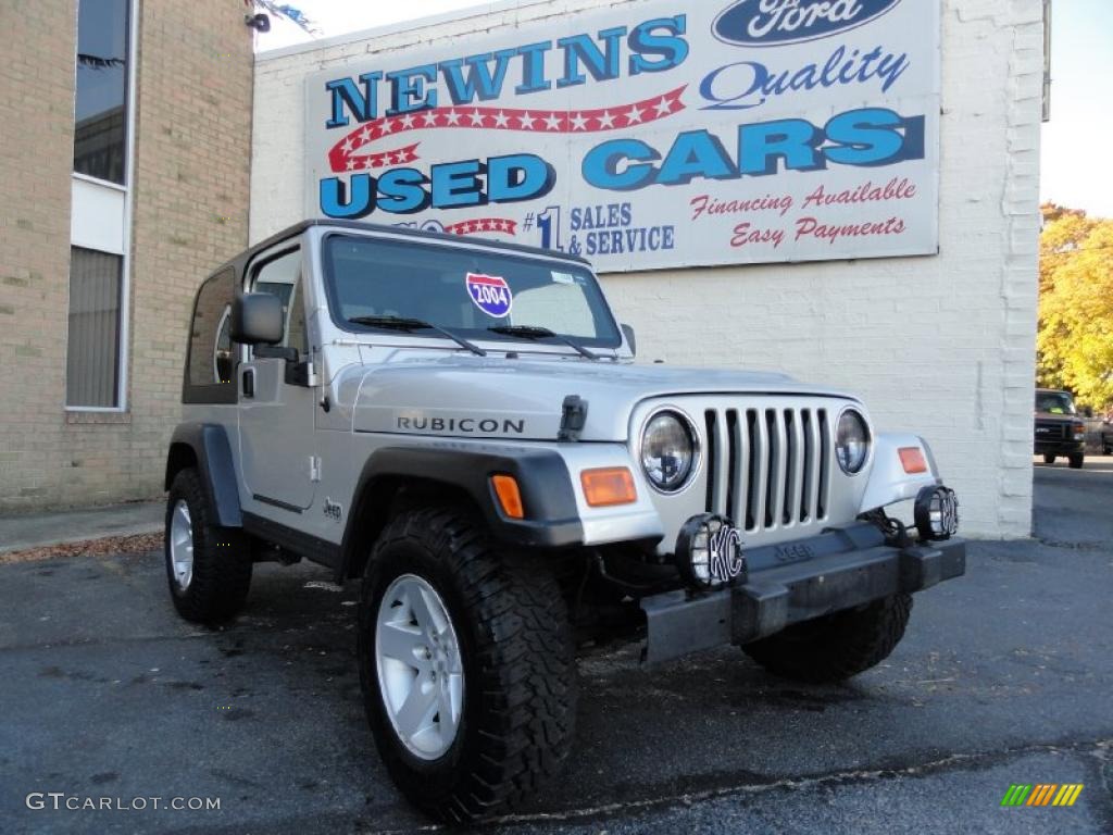 2004 Wrangler Rubicon 4x4 - Bright Silver Metallic / Dark Slate Gray photo #1