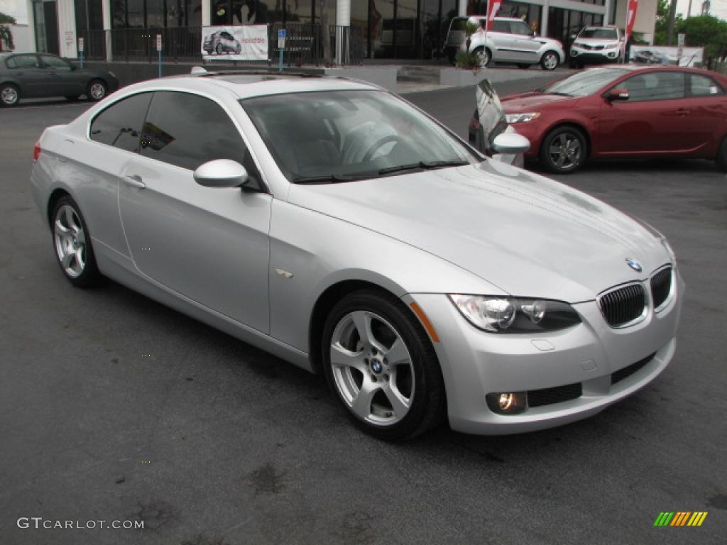 2007 3 Series 328i Coupe - Titanium Silver Metallic / Black photo #1