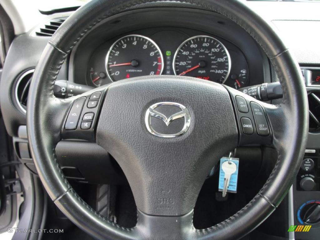 2008 Mazda MAZDA6 i Sport Sedan Black Steering Wheel Photo #39872332