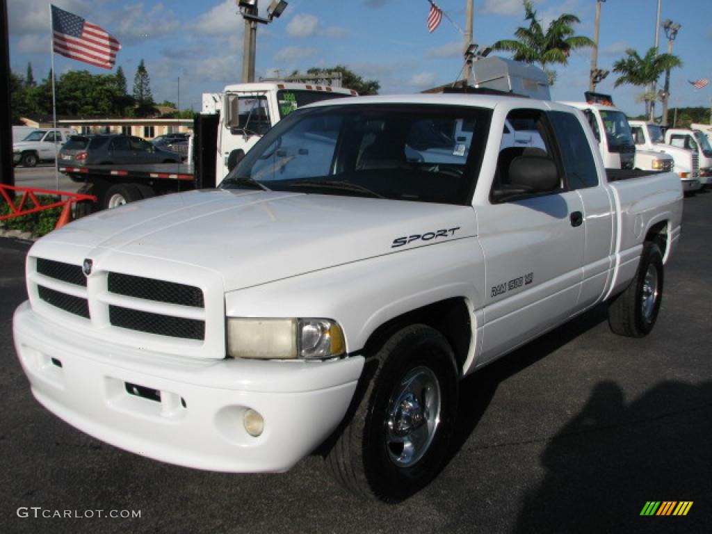 1999 Ram 1500 Sport Extended Cab - Bright White / Agate Black photo #3
