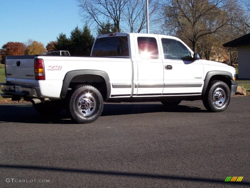 2001 Silverado 2500HD LS Extended Cab 4x4 - Summit White / Tan photo #7