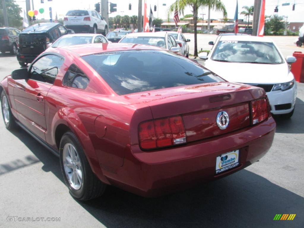 2007 Mustang V6 Deluxe Coupe - Redfire Metallic / Dark Charcoal photo #6