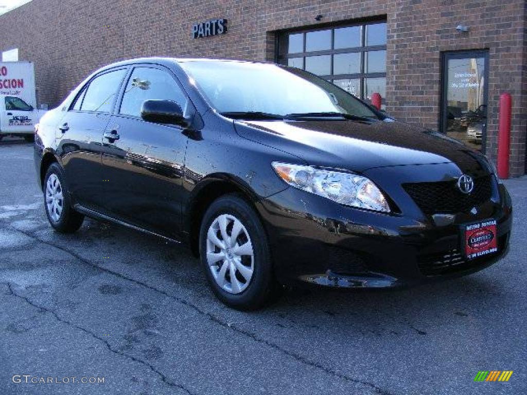 2009 Corolla LE - Black Sand Pearl / Bisque photo #1