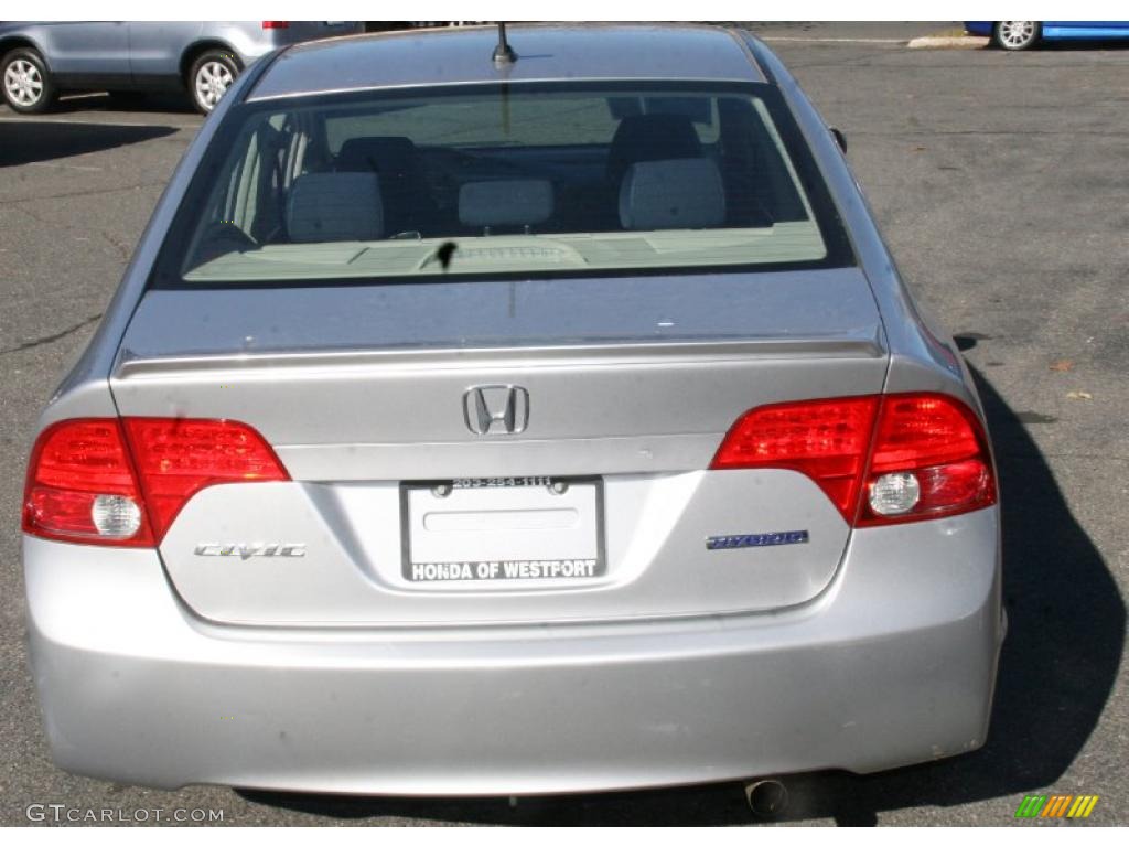 2007 Civic Hybrid Sedan - Alabaster Silver Metallic / Blue photo #6