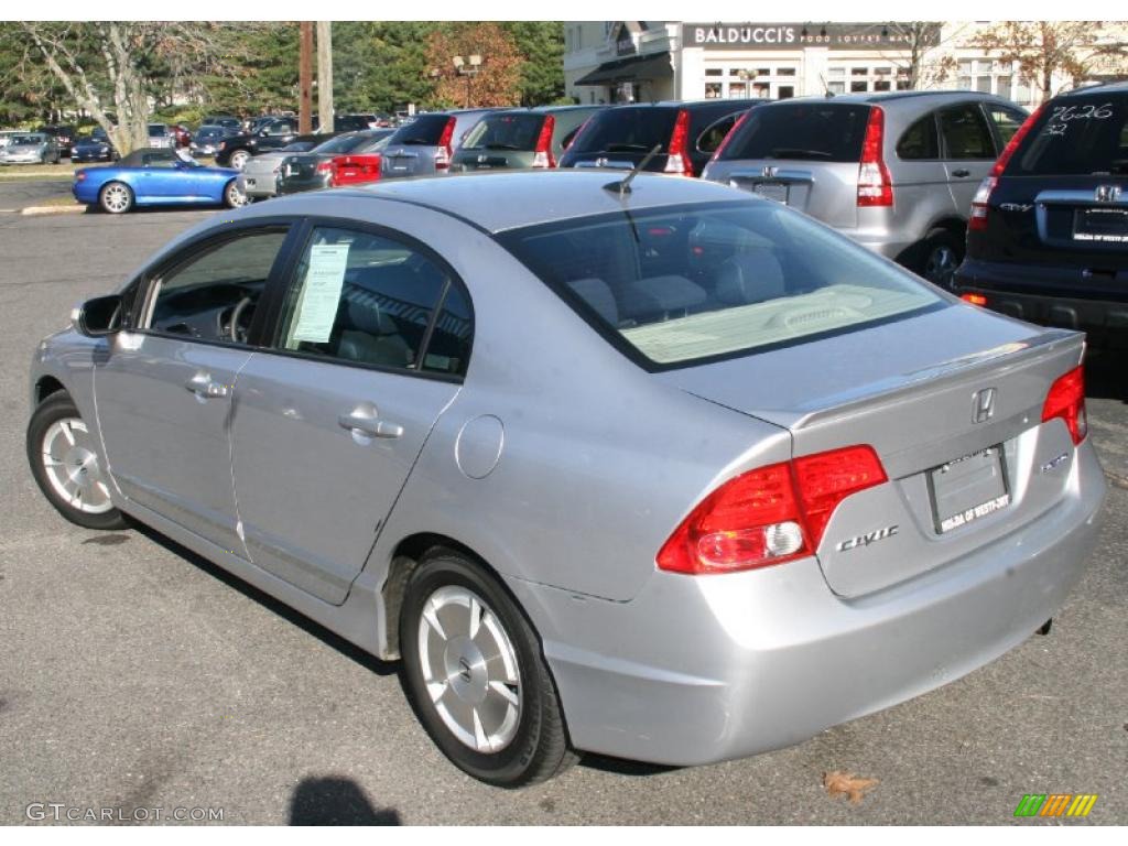 2007 Civic Hybrid Sedan - Alabaster Silver Metallic / Blue photo #8