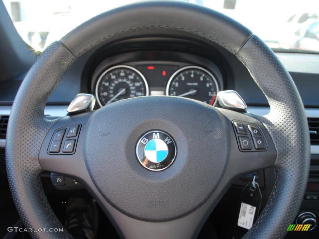 2010 BMW 3 Series 328i Coupe Black Steering Wheel Photo #39891816