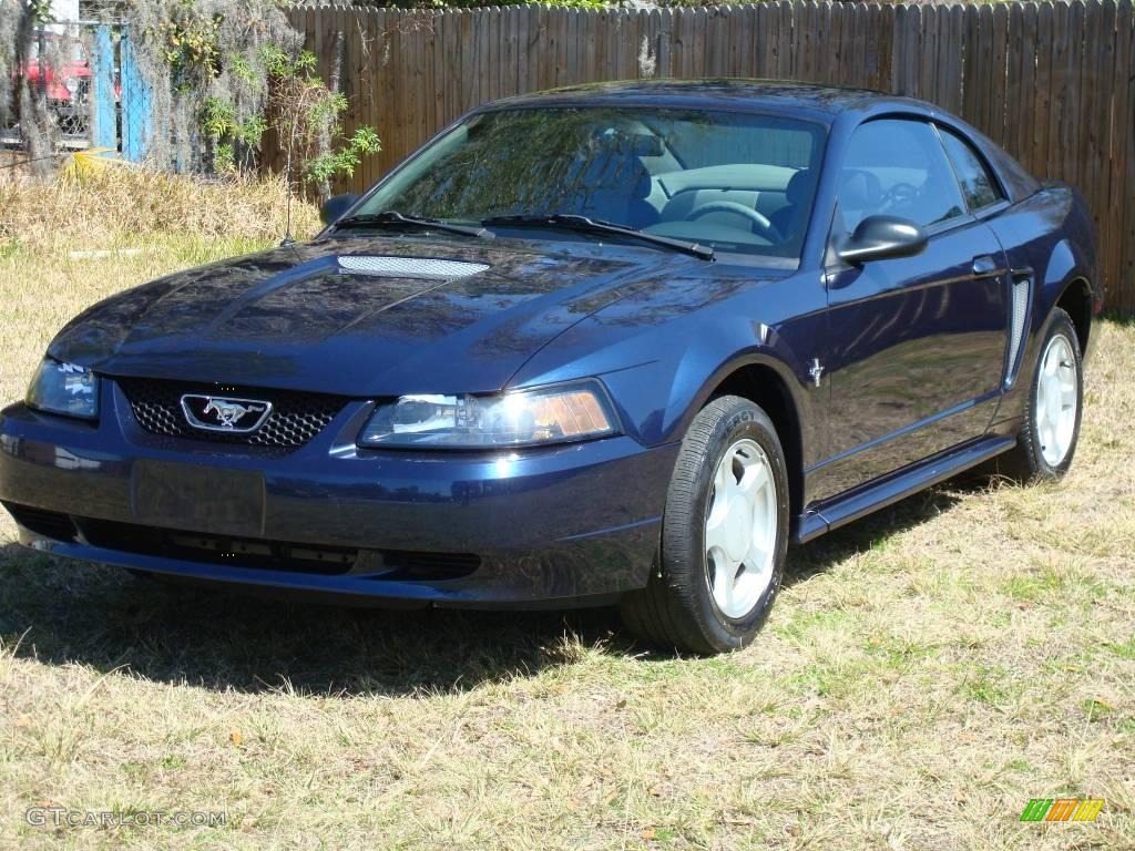 2002 Mustang V6 Coupe - True Blue Metallic / Dark Charcoal photo #1