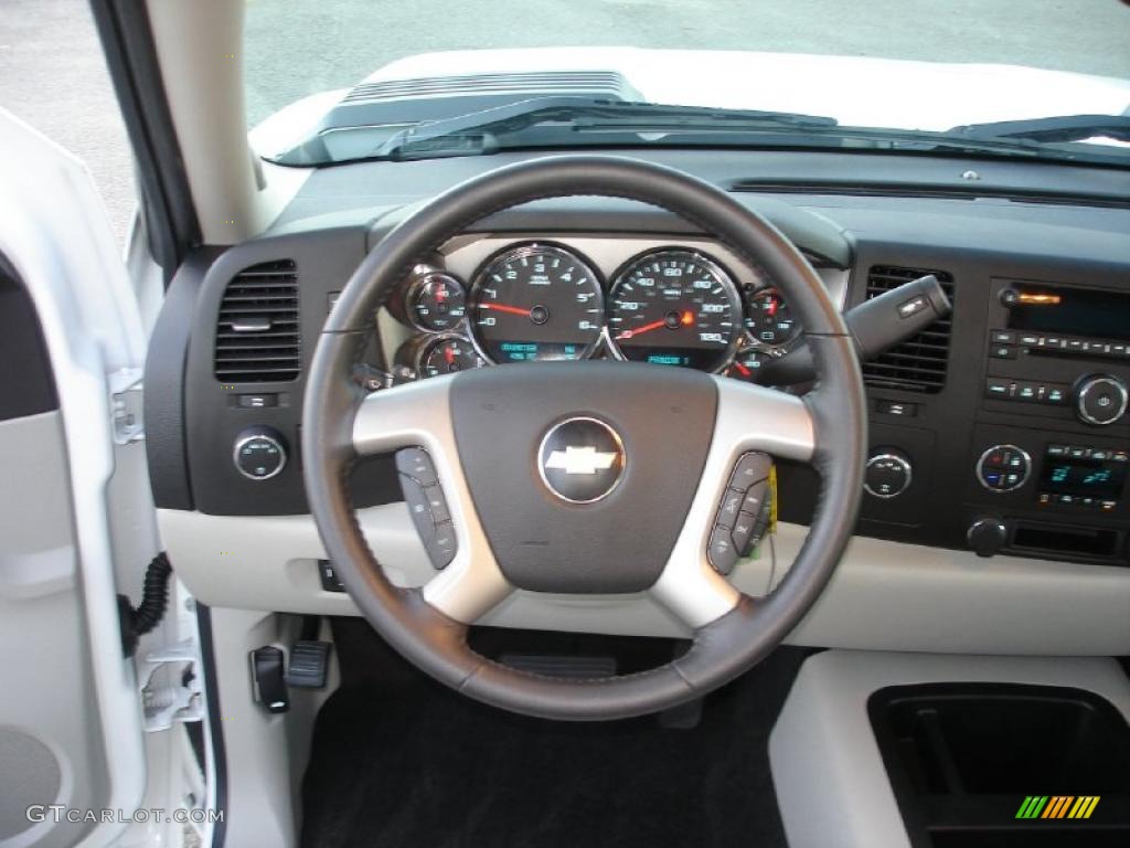 2010 Chevrolet Silverado 2500HD LT Extended Cab 4x4 Light Titanium/Ebony Steering Wheel Photo #39899535