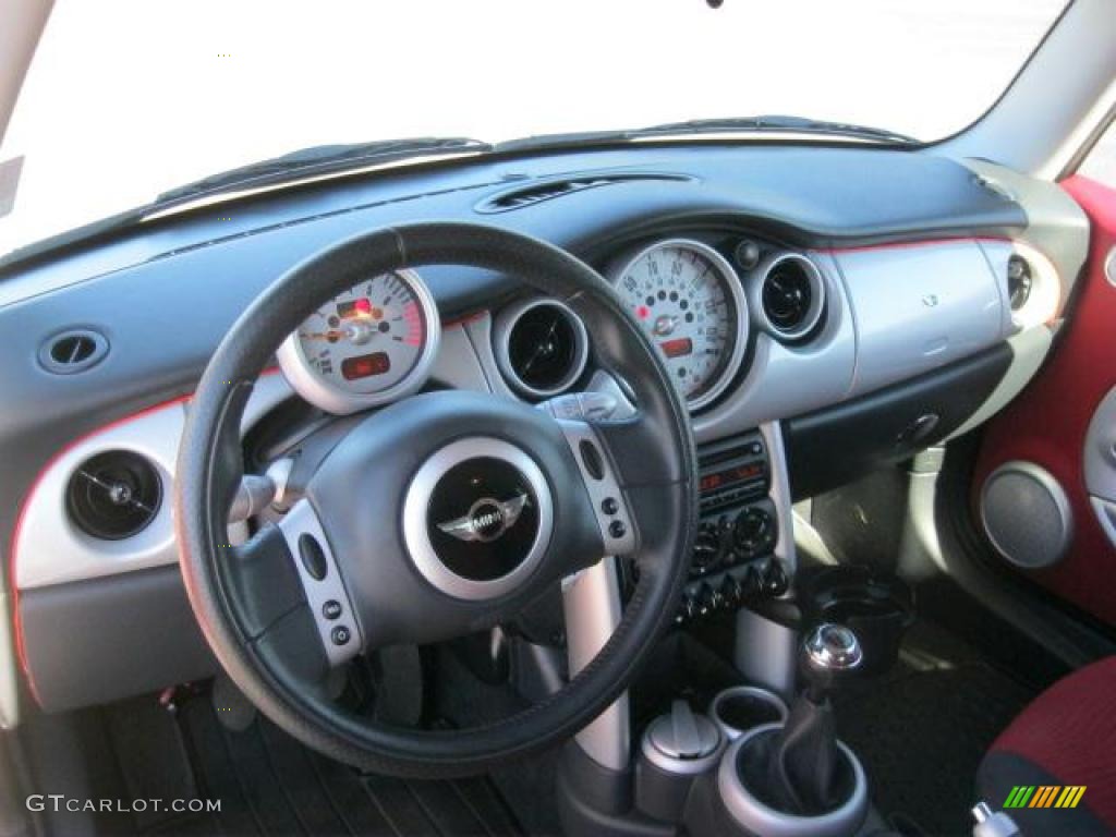 2003 Mini Cooper Hardtop Tartan Red/Red Dashboard Photo #39899559