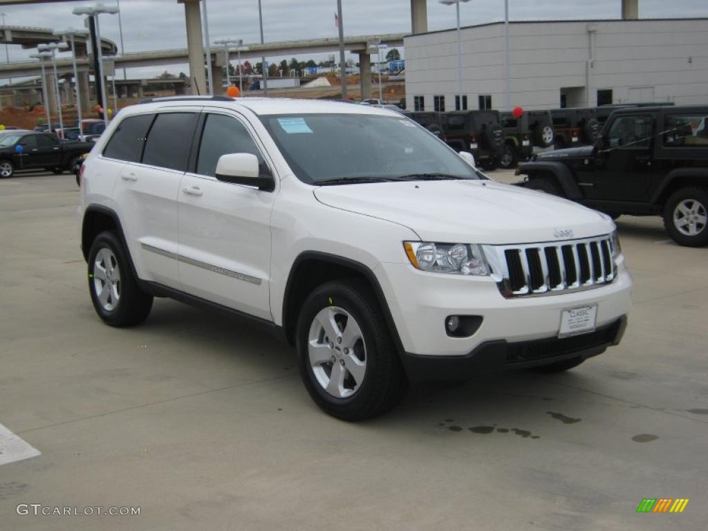 Stone White 2011 Jeep Grand Cherokee Laredo X Package Exterior Photo #39899695