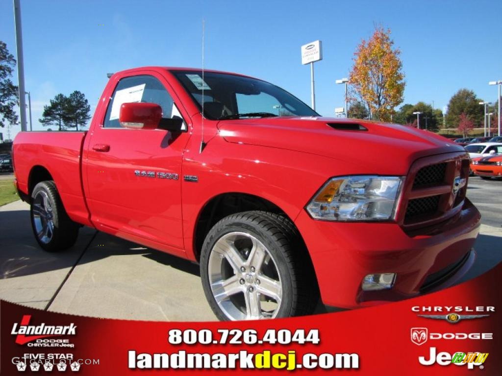 2011 Ram 1500 Sport R/T Regular Cab - Flame Red / Dark Slate Gray photo #3