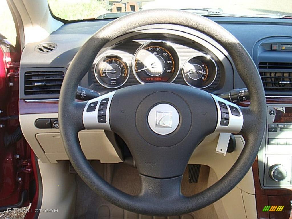 2007 Saturn Aura XE Tan Steering Wheel Photo #39901543