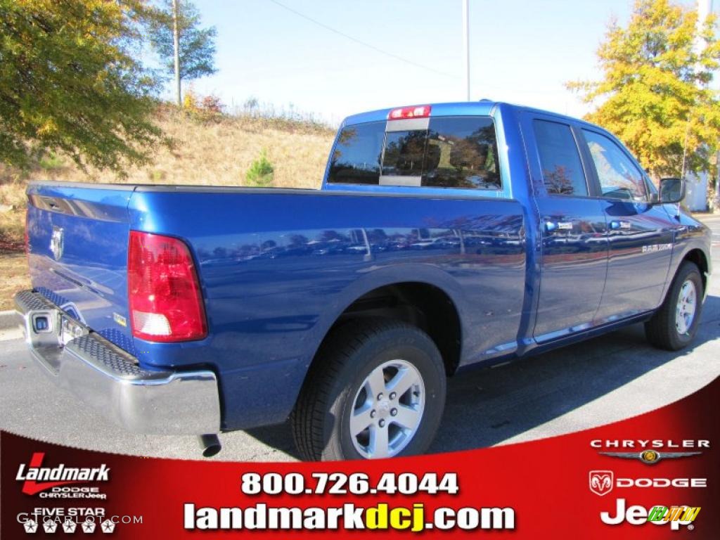 2011 Ram 1500 SLT Quad Cab - Deep Water Blue Pearl / Dark Slate Gray/Medium Graystone photo #3