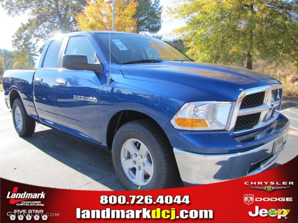 2011 Ram 1500 SLT Quad Cab - Deep Water Blue Pearl / Dark Slate Gray/Medium Graystone photo #4