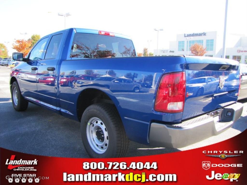 2011 Ram 1500 ST Quad Cab - Deep Water Blue Pearl / Dark Slate Gray/Medium Graystone photo #2