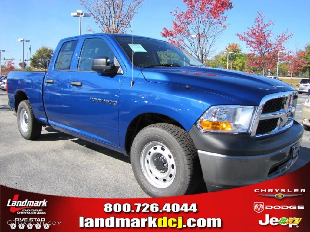 2011 Ram 1500 ST Quad Cab - Deep Water Blue Pearl / Dark Slate Gray/Medium Graystone photo #4