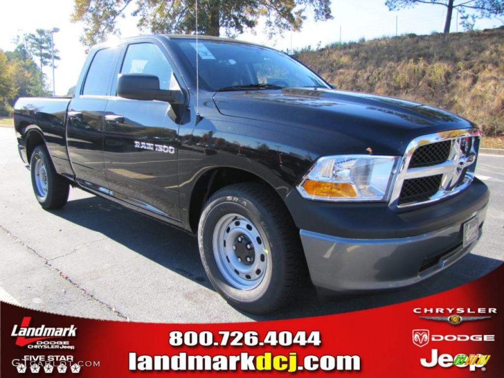 2011 Ram 1500 ST Quad Cab - Brilliant Black Crystal Pearl / Dark Slate Gray/Medium Graystone photo #4