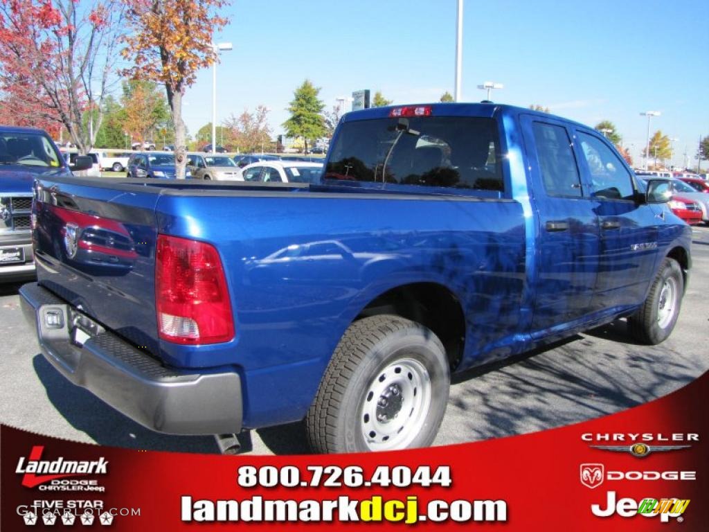 2011 Ram 1500 ST Quad Cab - Deep Water Blue Pearl / Dark Slate Gray/Medium Graystone photo #3