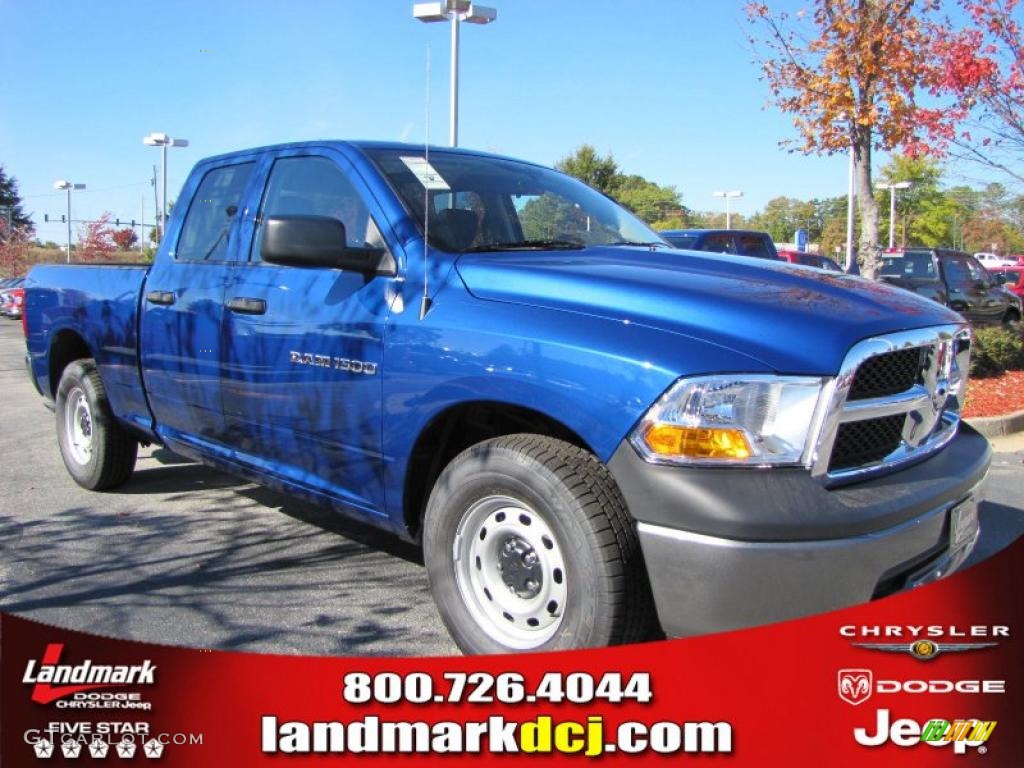2011 Ram 1500 ST Quad Cab - Deep Water Blue Pearl / Dark Slate Gray/Medium Graystone photo #4