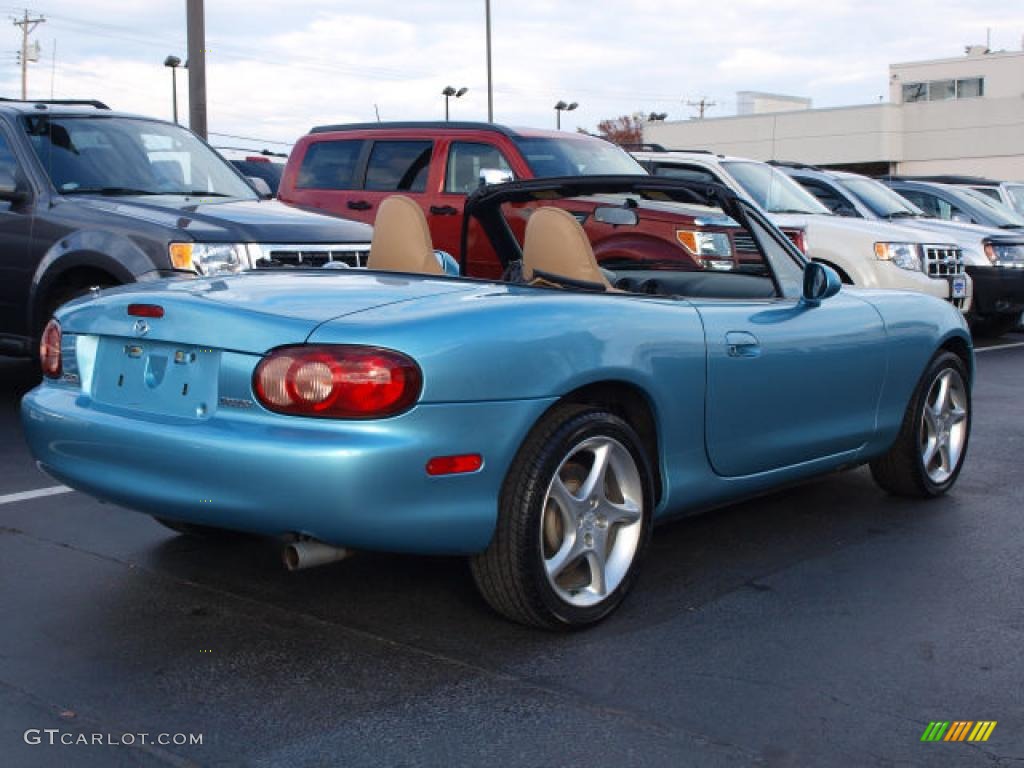 2001 MX-5 Miata LS Roadster - Crystal Blue Metallic / Tan photo #3
