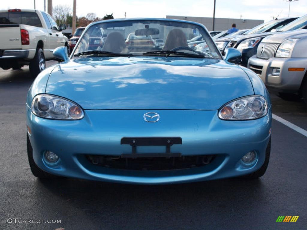 2001 MX-5 Miata LS Roadster - Crystal Blue Metallic / Tan photo #8