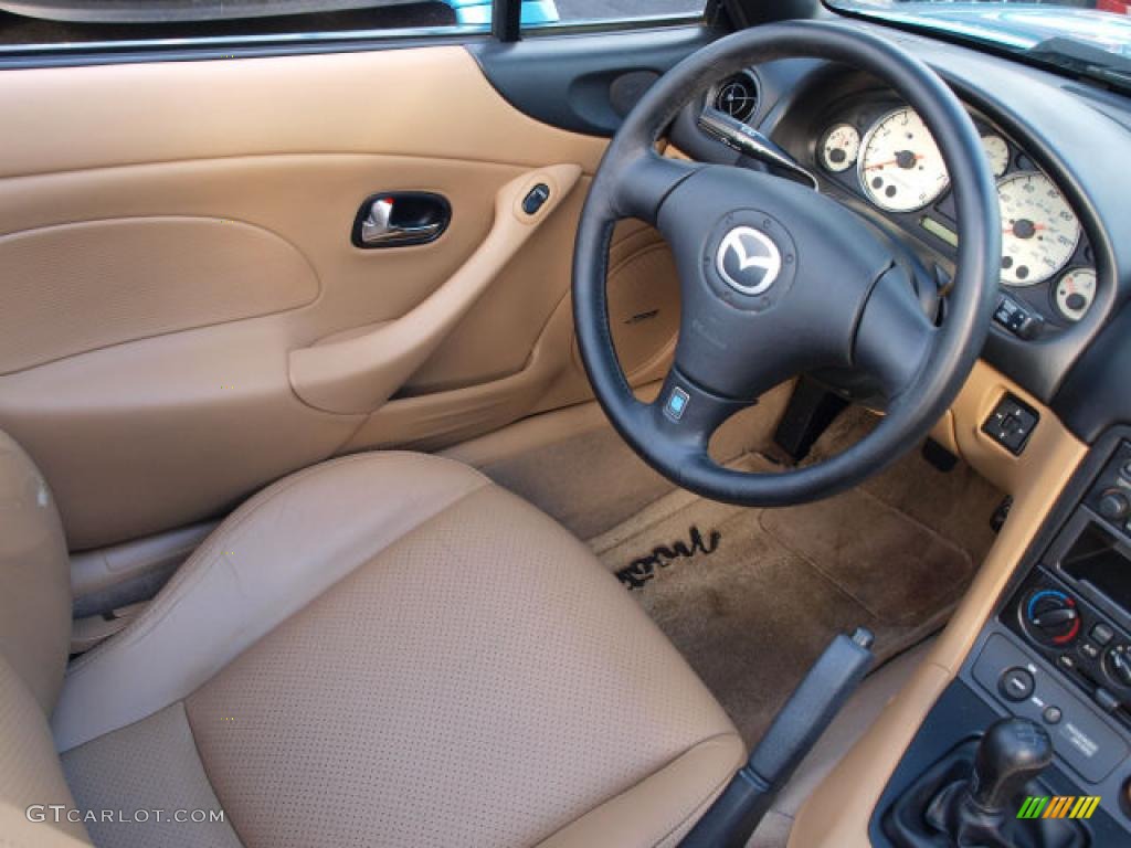 2001 MX-5 Miata LS Roadster - Crystal Blue Metallic / Tan photo #11