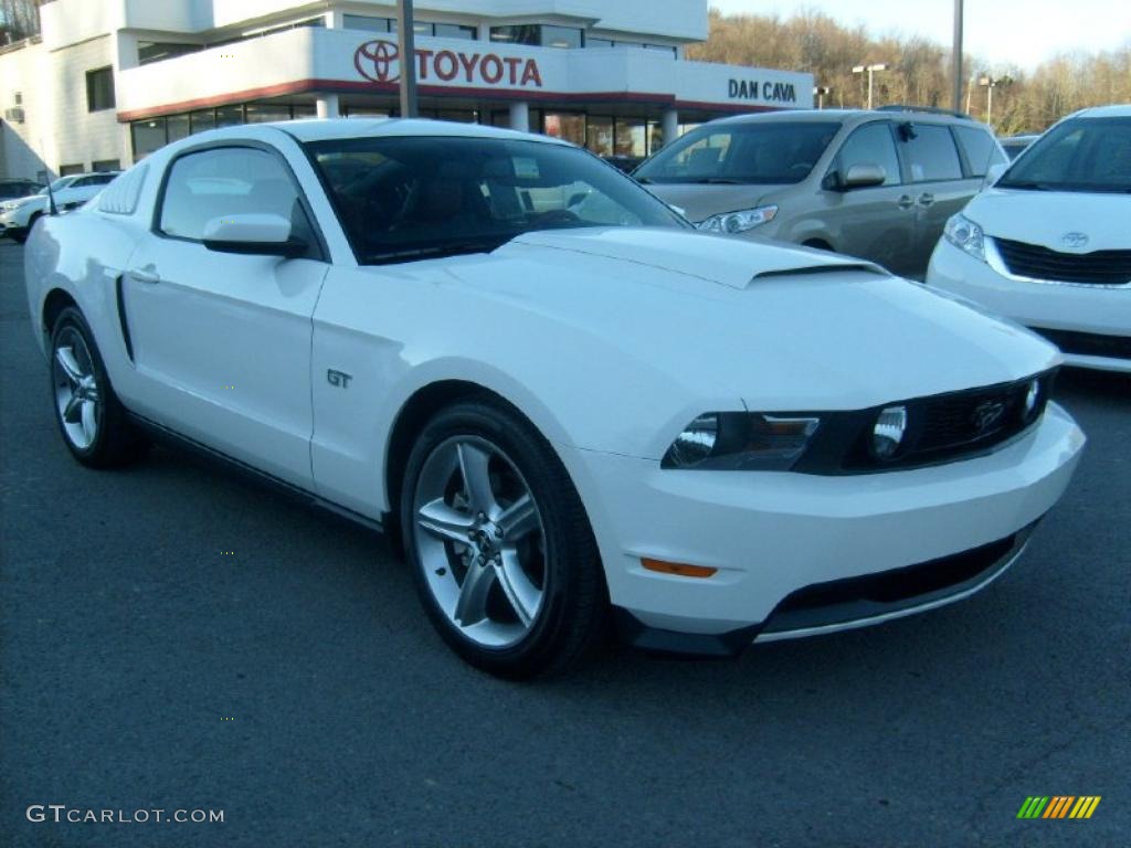 2010 Mustang GT Premium Coupe - Performance White / Brick Red photo #1